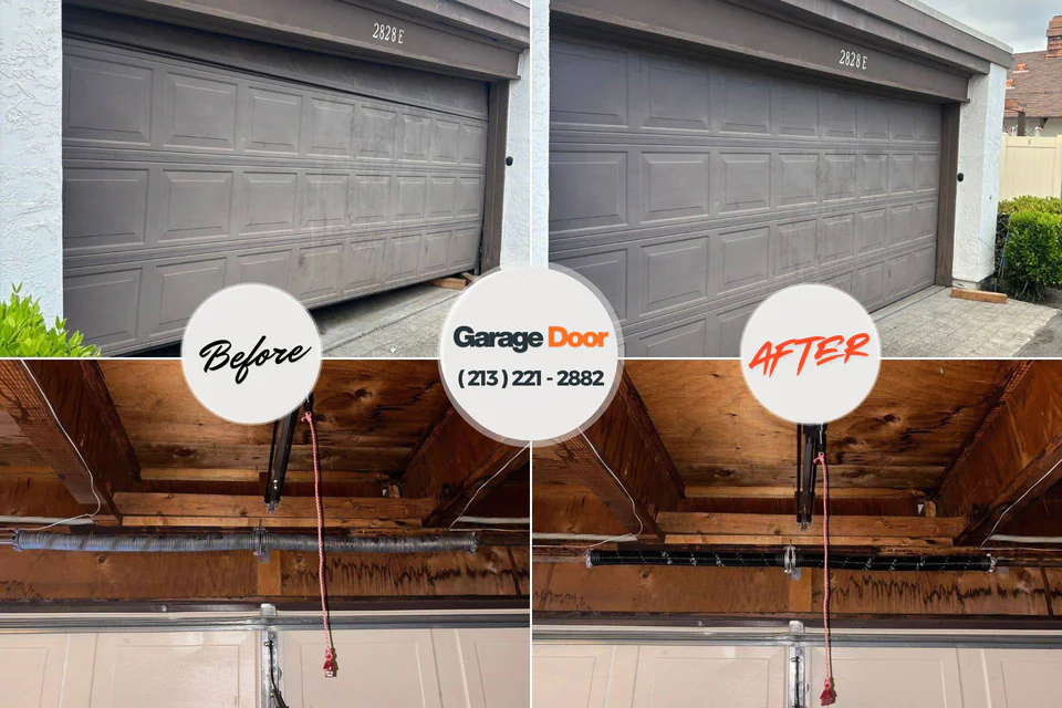 Before and after: garage door repair Cicero, IN